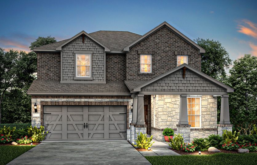 Lochridge:The Lochridge, a two-story home with 2-car garage, shown as Home Exterior C