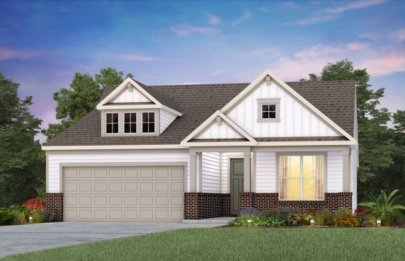 Exterior:Mystique Exterior LC212 with brick accents