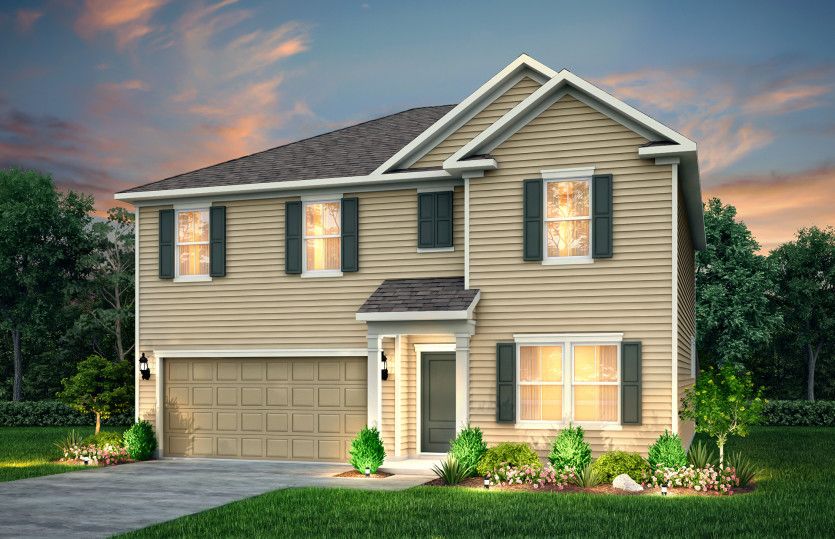 Hampton:Hampton Exterior LC101 with a 2-car garage