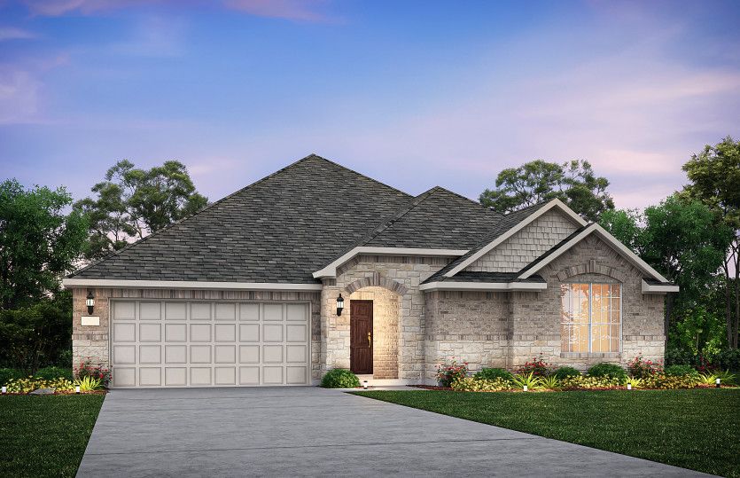 Sunnyvale:The Sunnyvale, a one-story home with 2-car garage, shown with Home Exterior C