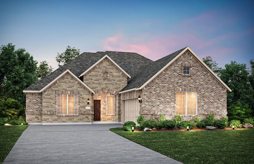 Exterior:The Cameron, a 2-story new construction home, shown with Home Exterior LS203