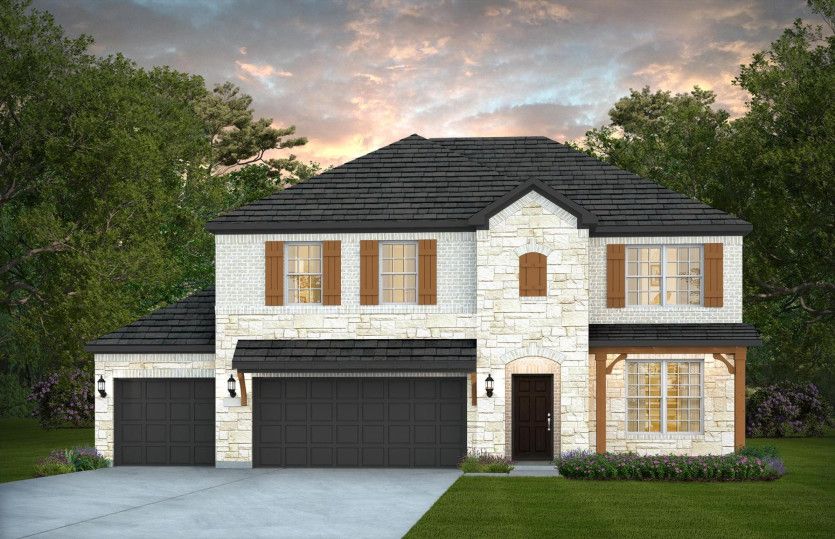 Caldwell - 3-Car Garage:Elevation D