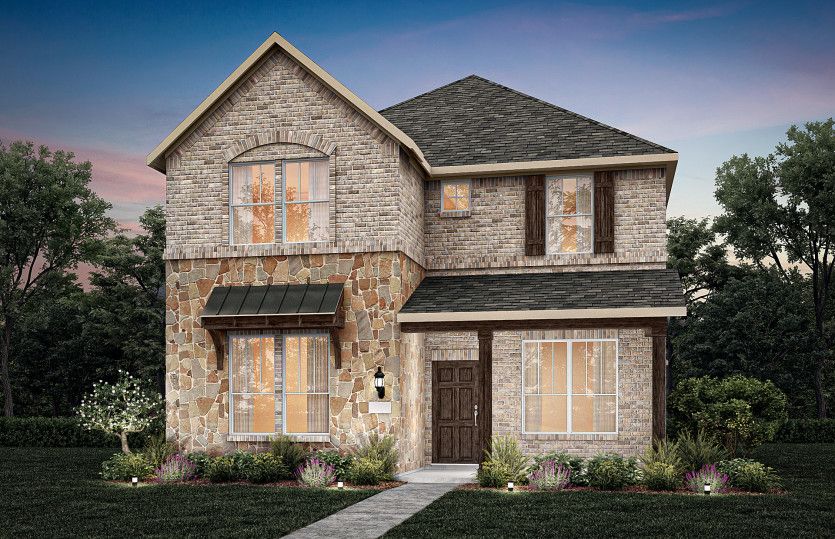 Exterior:The Westview, with covered front patio and 2-car rear-entry garage, shown as Exterior B *Model representation