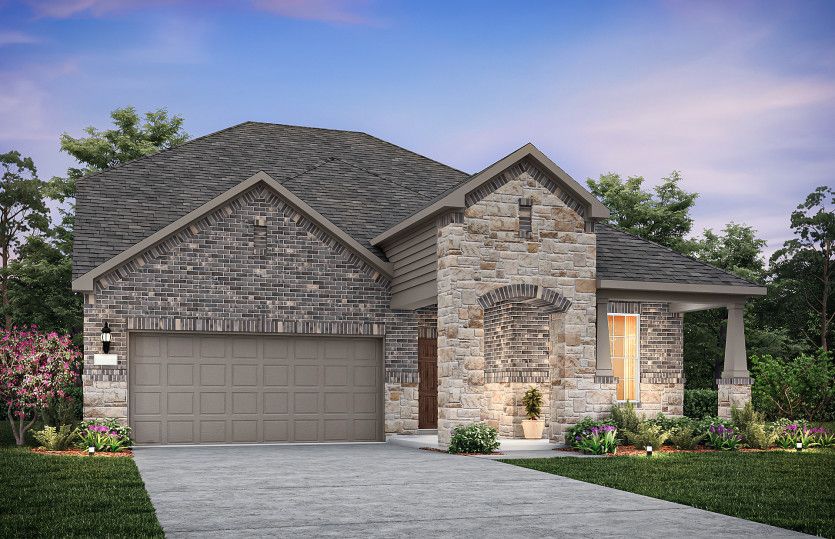 Exterior:The Keller, a two-story home with 2-car garage, shown with Home Exterior 37