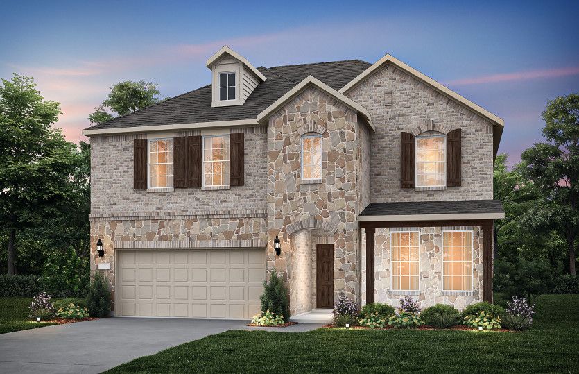 Exterior:The Sweetwater, a two-story home with 2-car garage, shown with Home Exterior 37