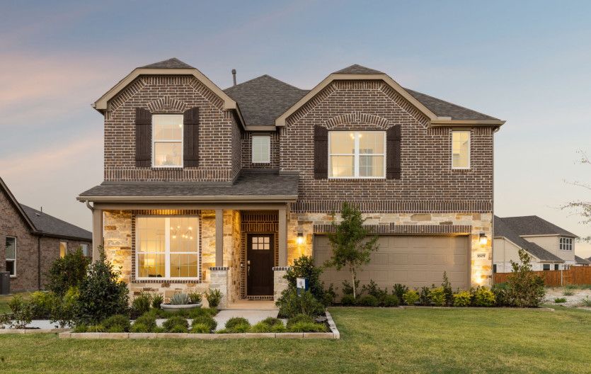 San Marcos:The San Marcos, a 2-story new construction home with shutters, shown with Home Exterior C