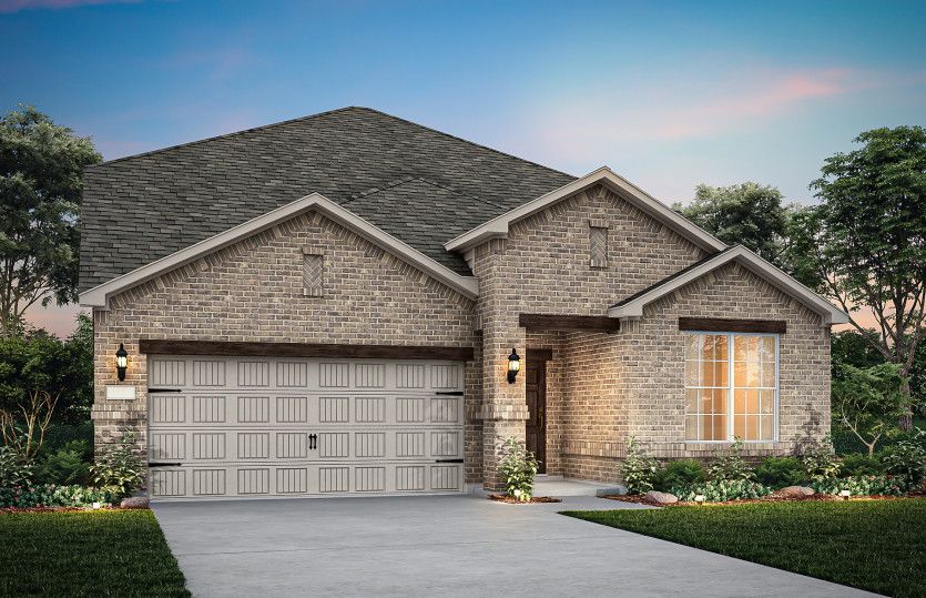 Exterior:The Keller, a two-story home with 2-car garage, shown with Home Exterior 32 *Model representation