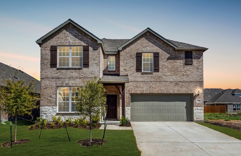Lockhart:Exterior B with shutters and 2-car garage