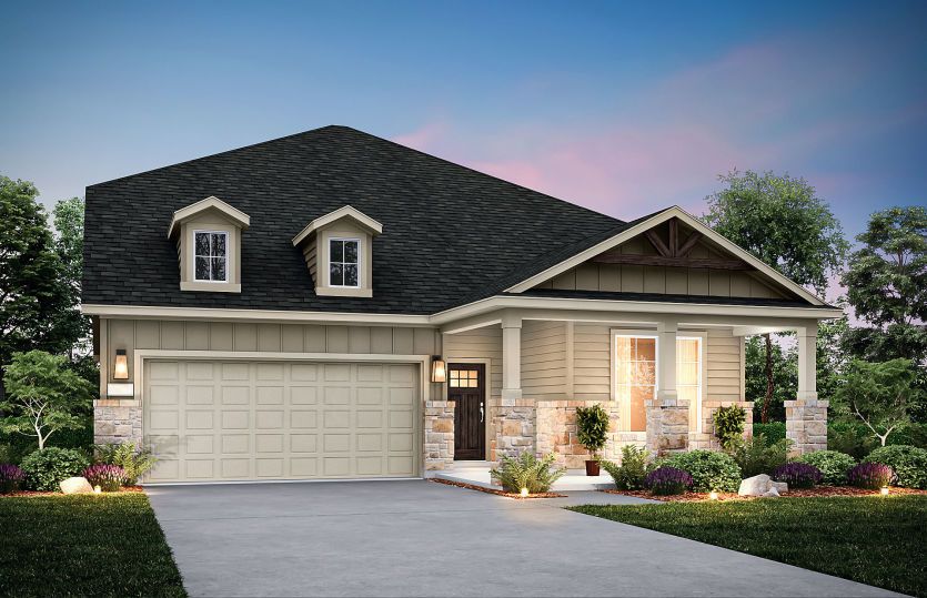 Exterior:The Keller, a two-story home with 2-car garage, shown in exterior 41 *model representation