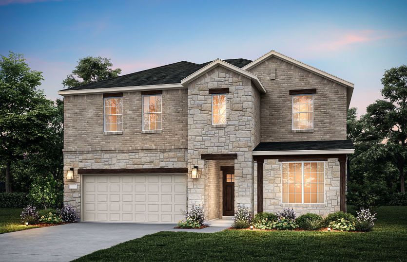Exterior:The Sweetwater, a two-story home with 2-car garage, shown with Home Exterior 36
