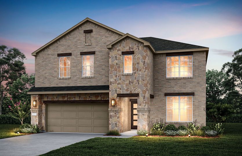 Exterior:The Sweetwater, a two-story home with 2-car garage, shown with Home Exterior 34