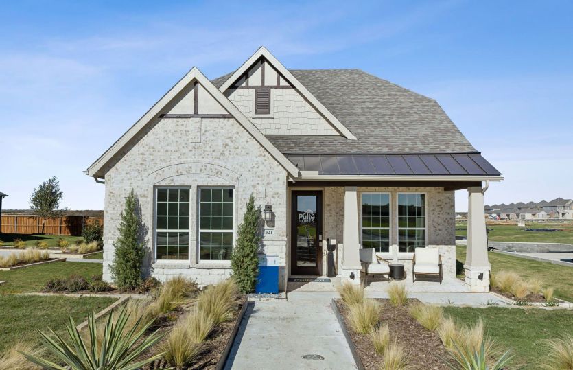 Briarstone:The Briarstone, with covered front porch and rear-entry garage