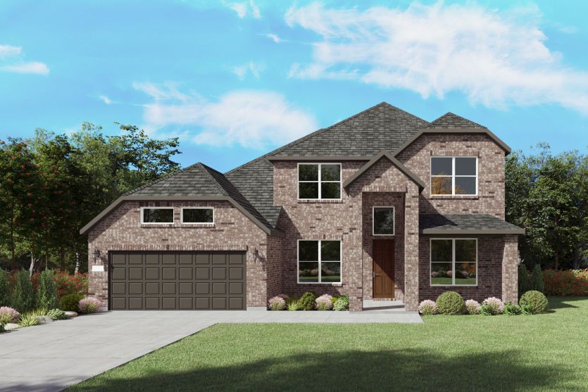 Exterior:The Lindale, a two-story new home design shown with home exterior TR 201