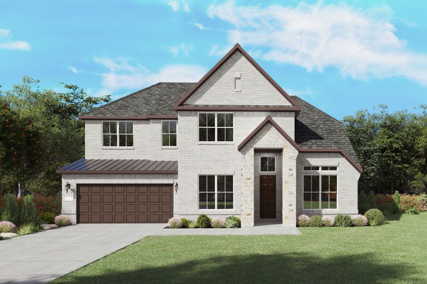 Exterior:The Ferris, a two-story new home design shown with home exterior FC 202