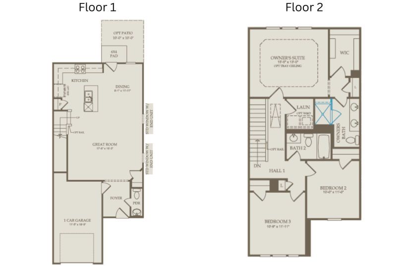 Exterior:Floor Plan Level 1 and Floor Plan Level 2