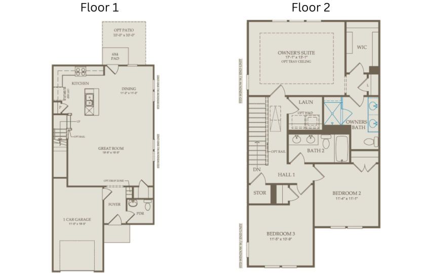Exterior:Floor Plan Level 1 and Floor Plan Level 2