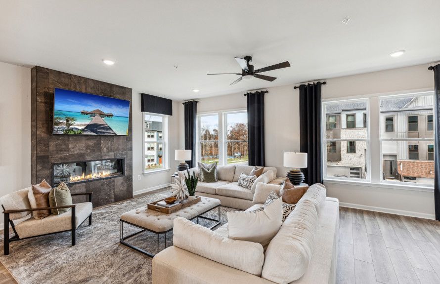 Modern Fireplace in the Gathering Room