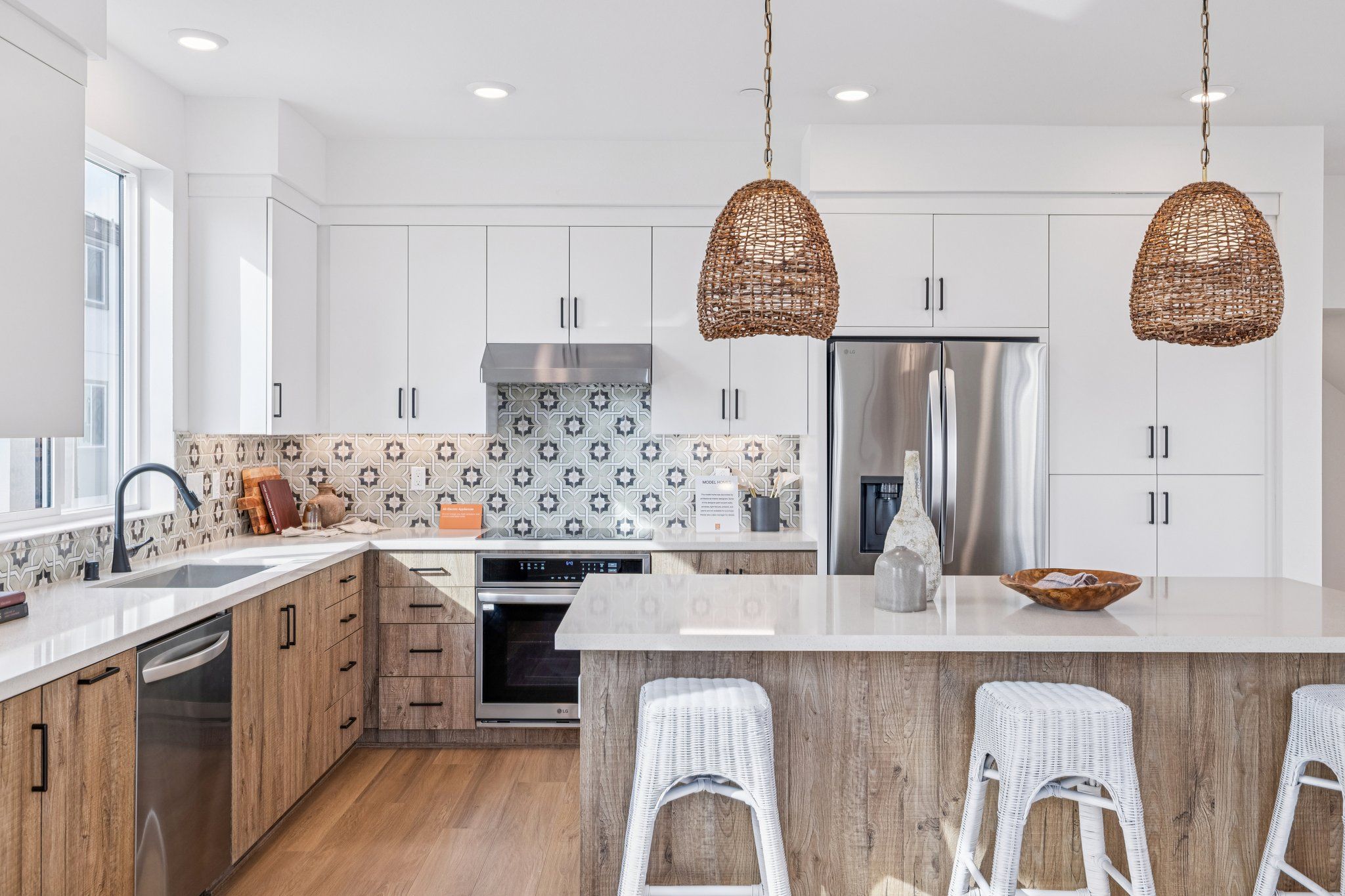 Plan 2B Model Home Kitchen:Model home kitchen island with upgraded features