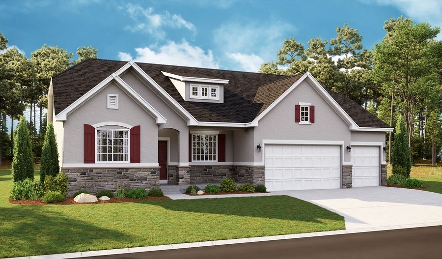 Helena-U236-TetonRanch Elevation B (3-car):The Helena Elevation B