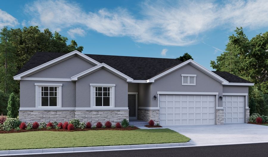 DanielII-U237-TetonRanch Elevation A (3-car):The Daniel II Elevation A