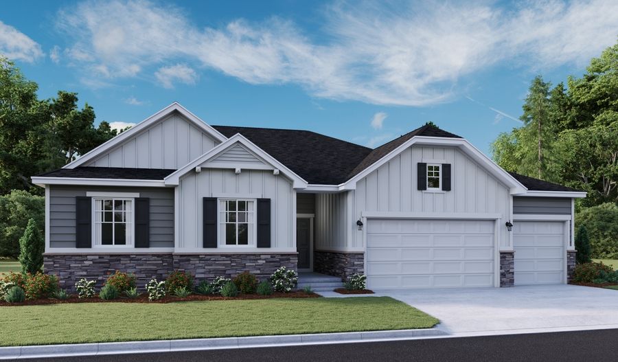 DanielII-U237-TetonRanch Elevation C (3-car):The Daniel II Elevation C