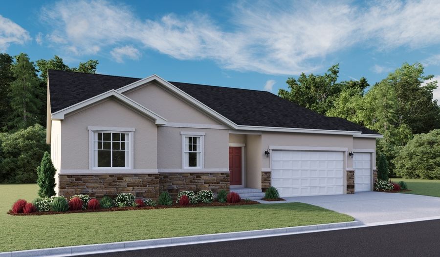 Delaney-U238-TetonRanch Elevation A (3-car):The Delaney Elevation A