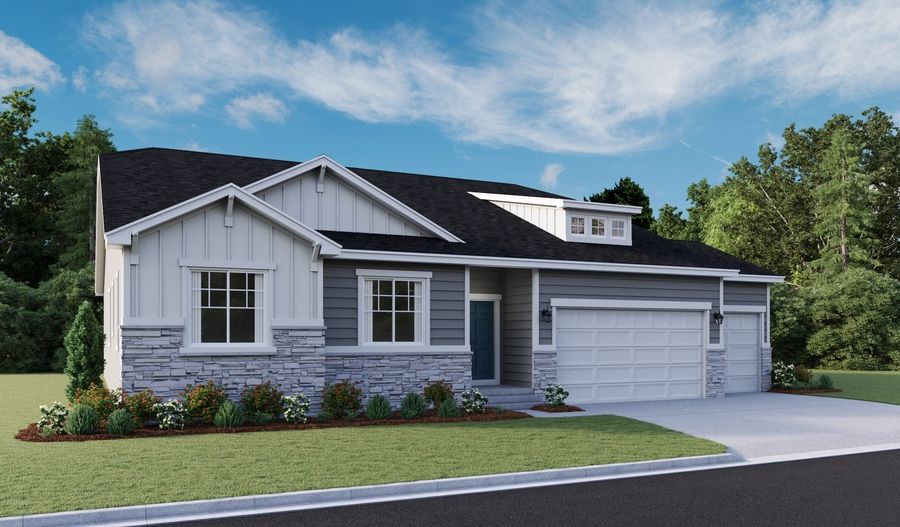 Delaney-U238-TetonRanch Elevation C (3-car):The Delaney Elevation C