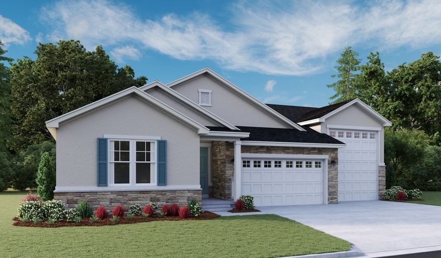Harris-U23H-TetonRanch Elevation A (3-car):The Harris Elevation A