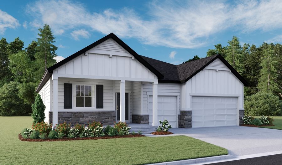 Dearborn-U729-TetonRanch Elevation C (3-car):The Dearborn Elevation C