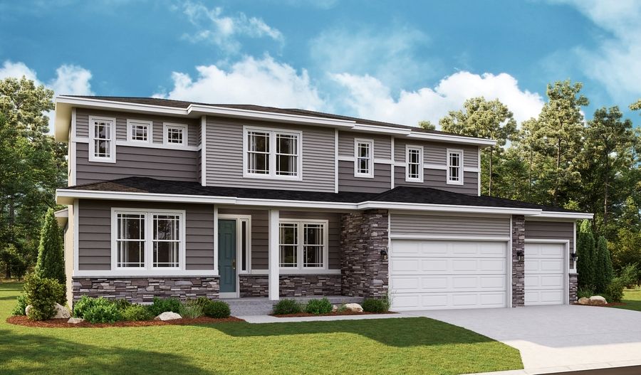 Hastings-U33H-JonesCourt Elevation E (3-car):The Hastings Elevation E