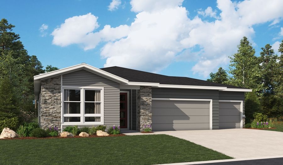Agate-B922-Boise Master Elevation D (3-car):The Agate Elevation D