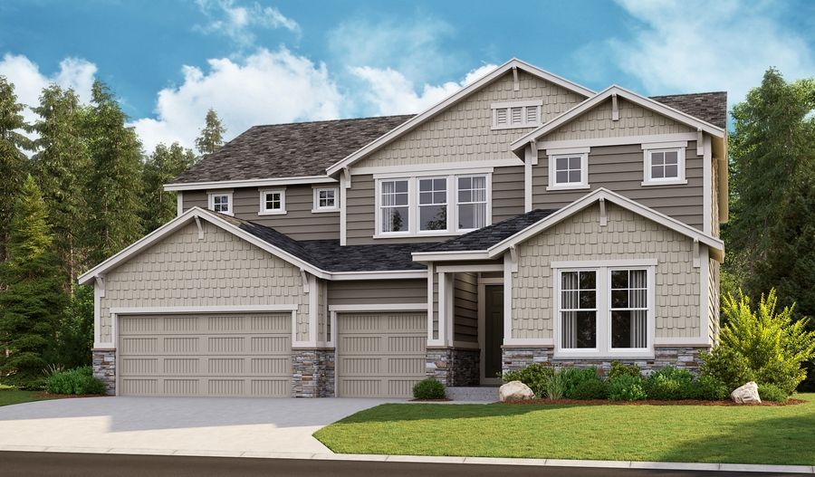 Dayton-G601-Oregon Master Elevation B (3-car):The Dayton Elevation B