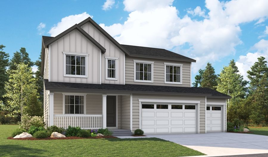 Hemingway-D250-KinstonAtCenterra Elevation A (3-car):The Hemingway Elevation A