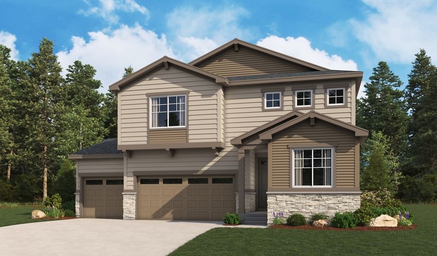 Moonstone-R914-PaintBrushHills Elevation B:The Moonstone elevation B