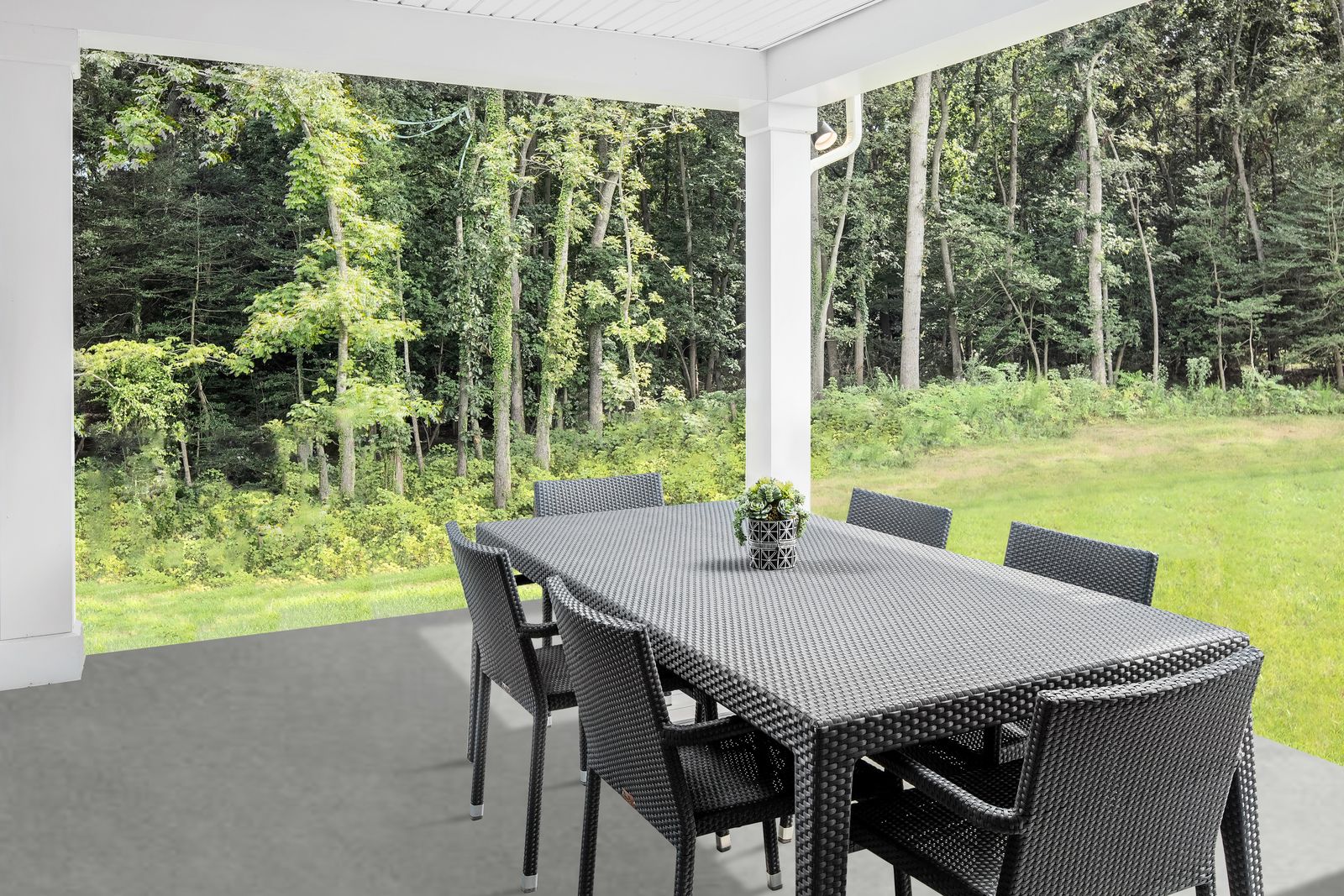 Entertain in style and take your dinner party outdoors onto your rear covered patio:Covered porch options provide a shaded space to host dinner, watch a sunset or enjoy your morning cup of coffee. Visit to experience it in person.