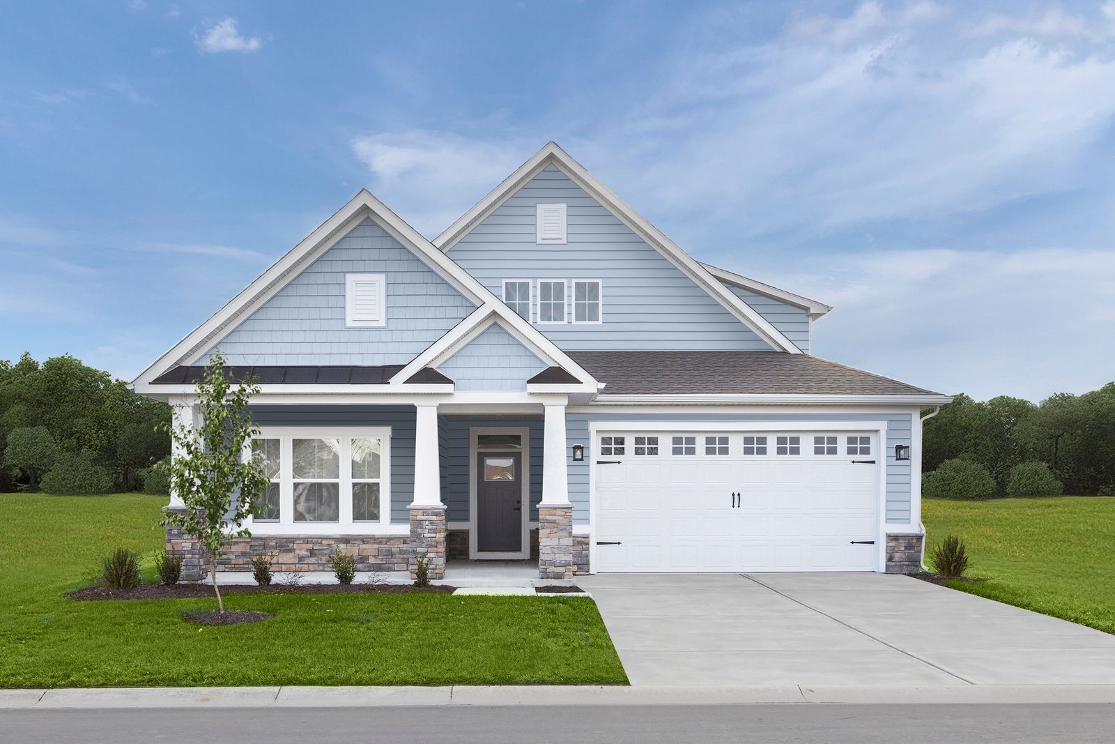 Own a new ranch home with lawn care and resort-style amenities in Fountain Inn.