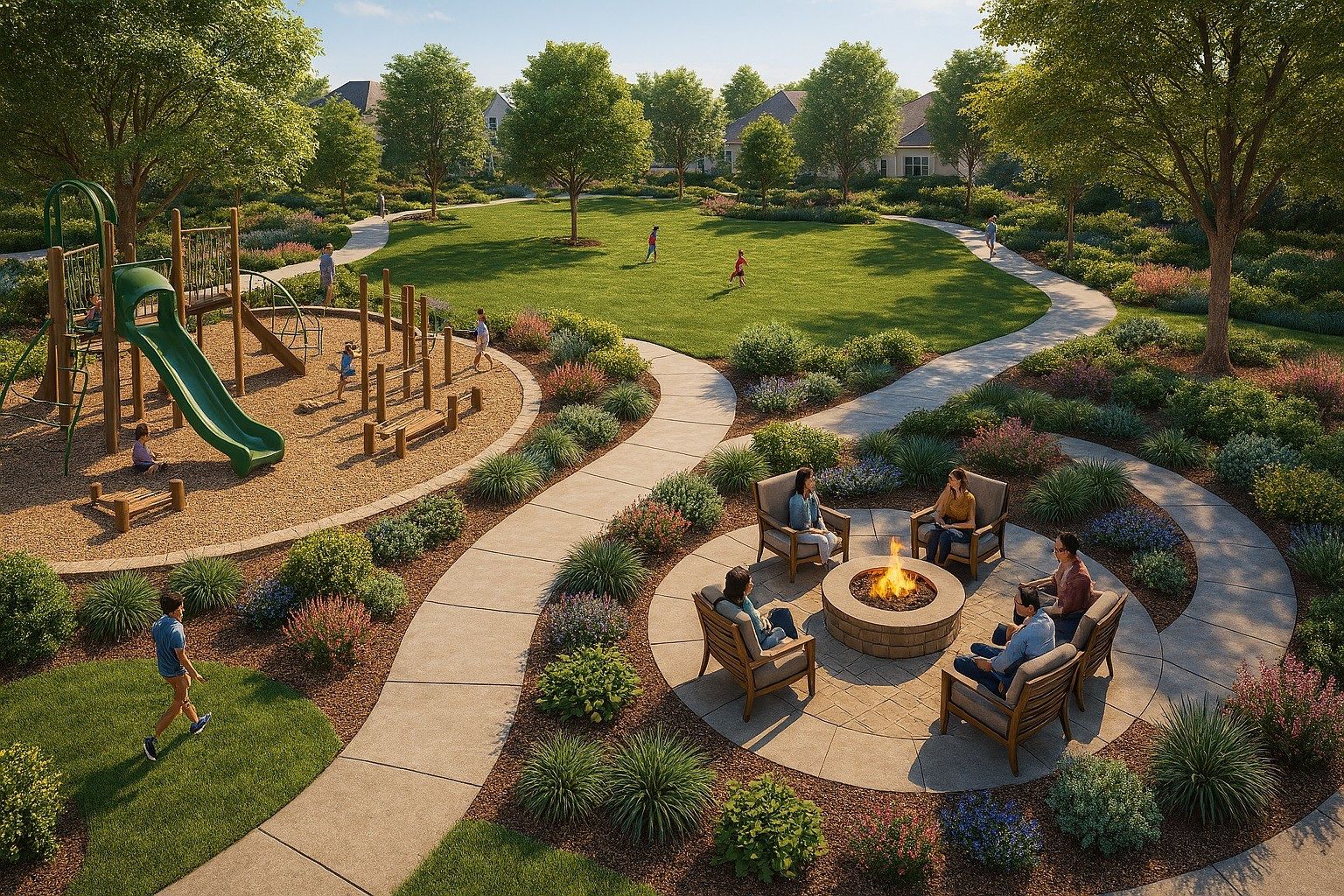 Orchard Green brings neighbors together with shared spaces to relax, play, and connect.