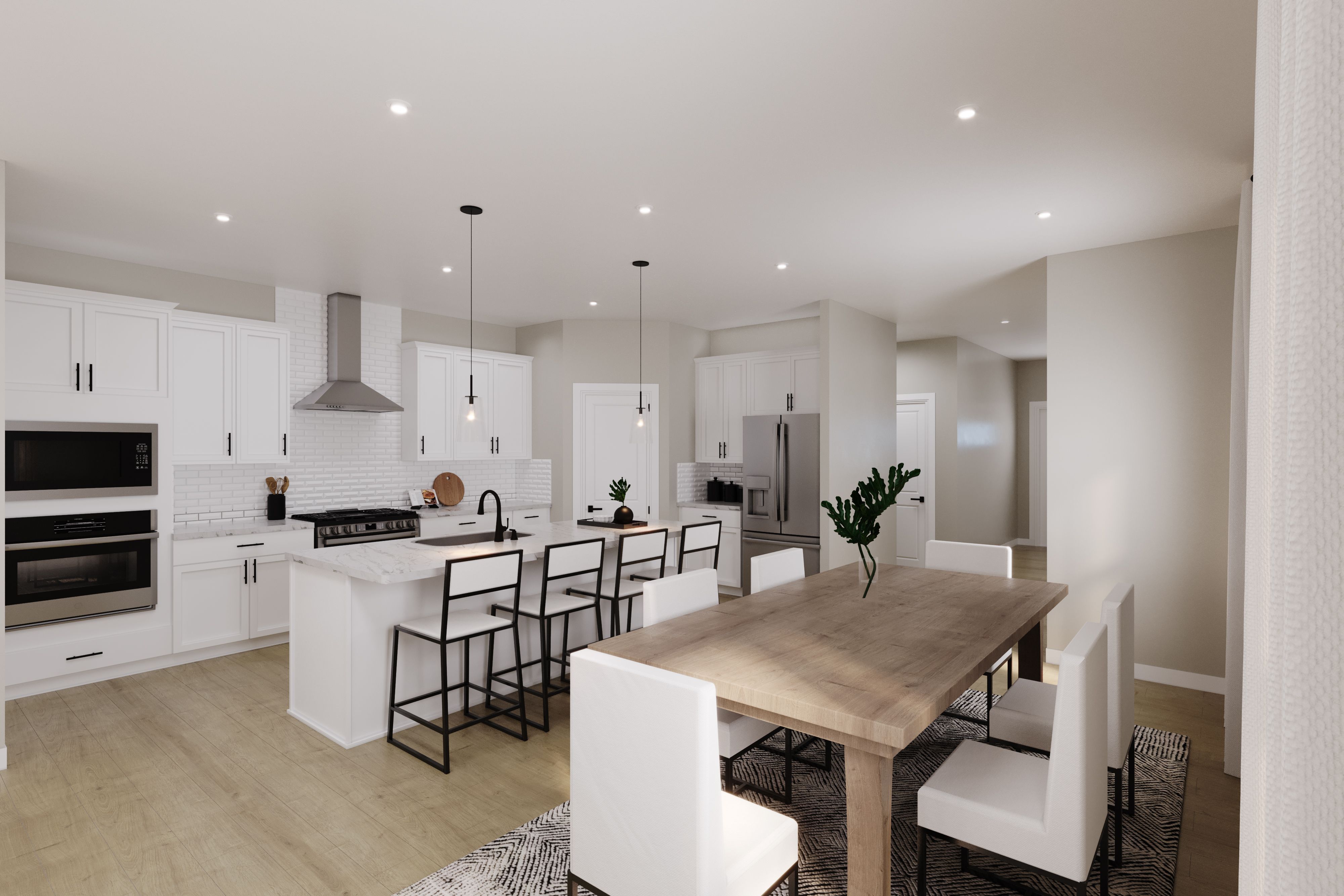 Kitchens made to impress: spacious islands, stainless appliances, quartz counters, and so much more.