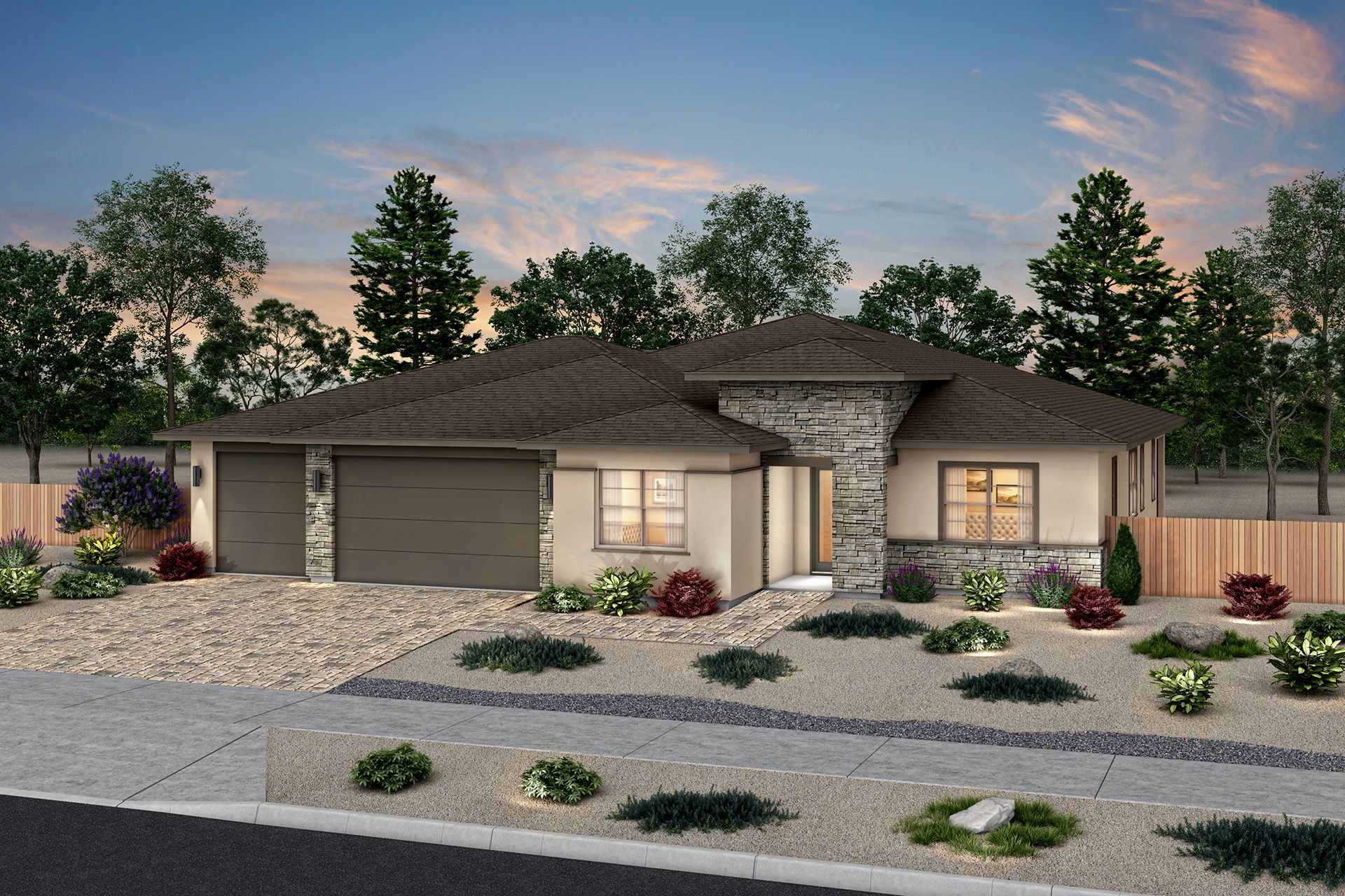 Shadow Hills Plan 1 Desert Contemporary exterior with Color Scheme 9.:Color Scheme 9