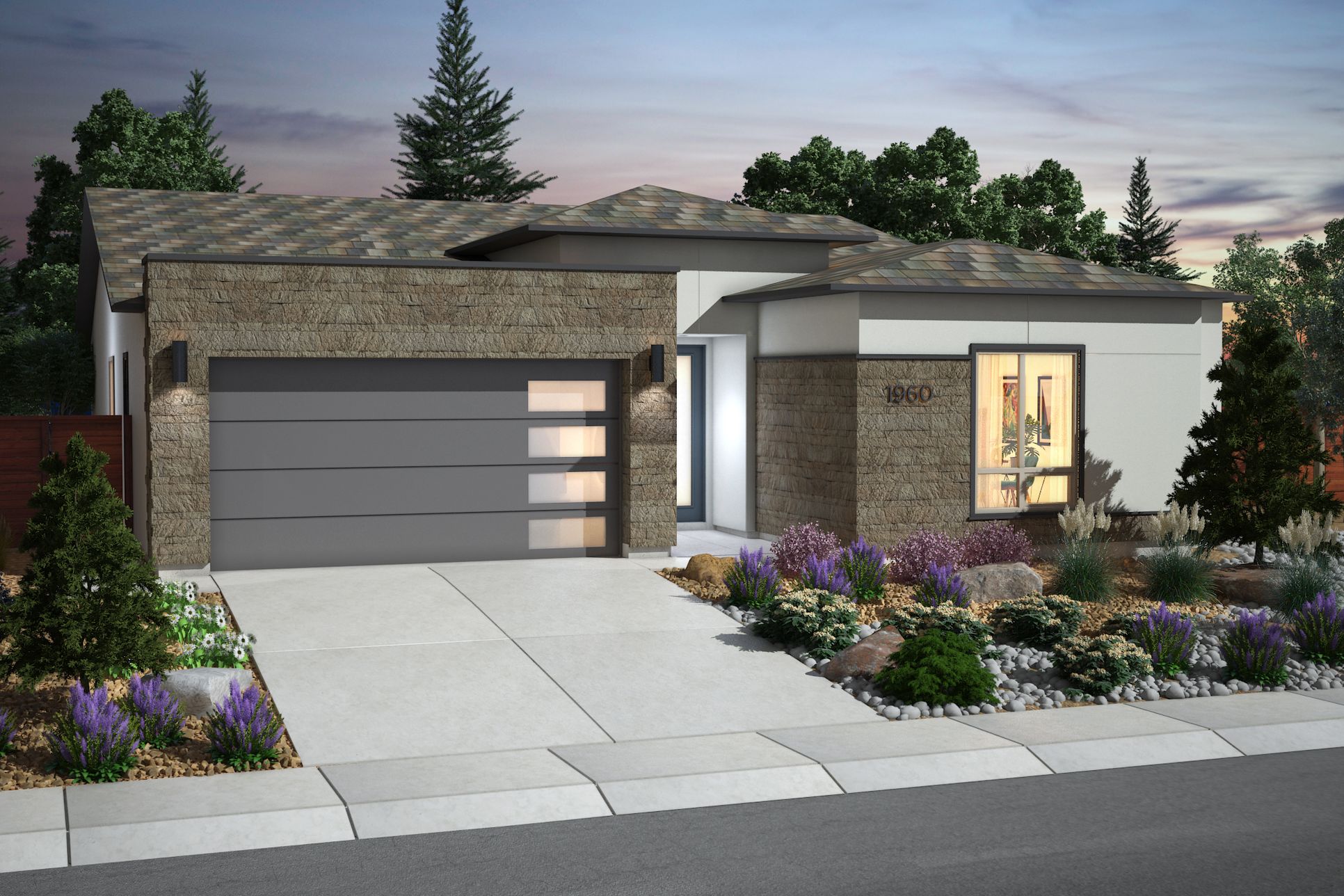 Plan 2 Desert Contemporary in Color Scheme 12:Front Exterior
