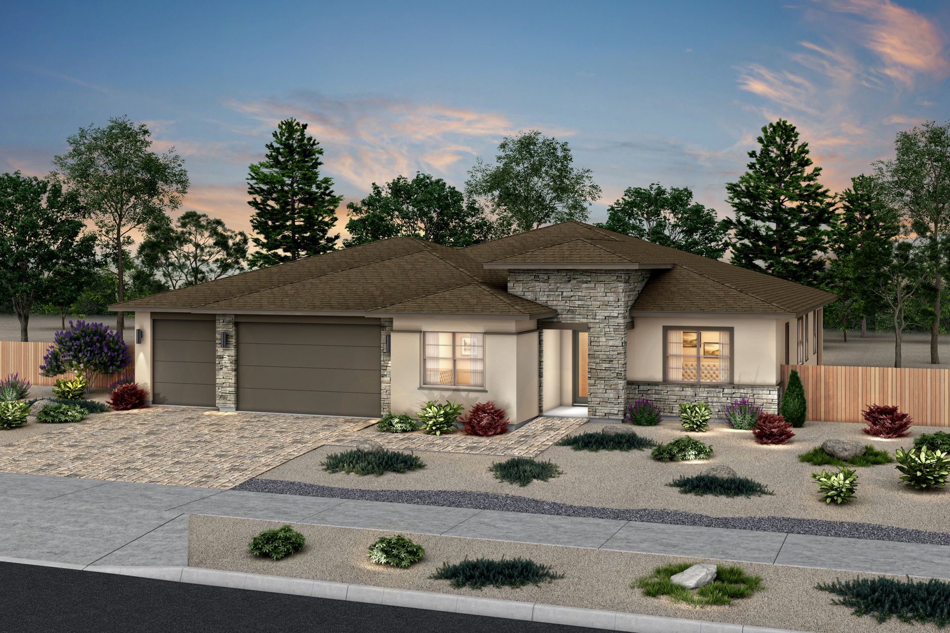 Shadow Hills Plan 1 Desert Contemporary exterior with Color Scheme 9.:Color Scheme 9