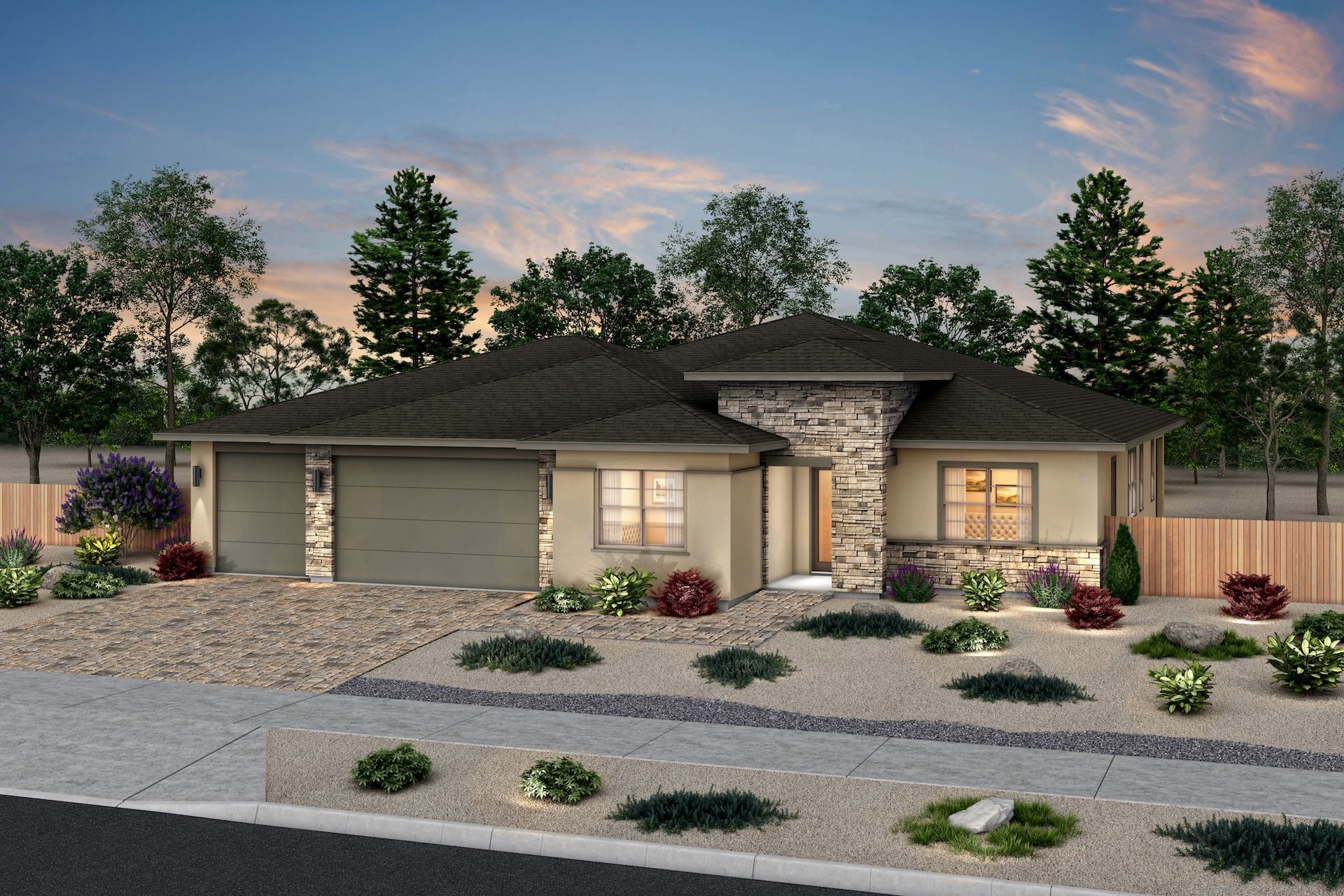 Shadow Hills Plan 1 Desert Contemporary exterior with Color Scheme 11.:Color Scheme 11