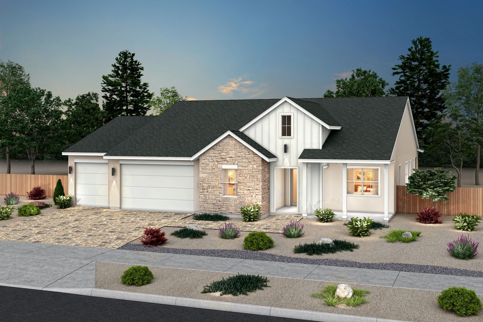 Shadow Hills Plan 1 Modern Farmhouse Exterior in Color Scheme 5.:Color Scheme 5