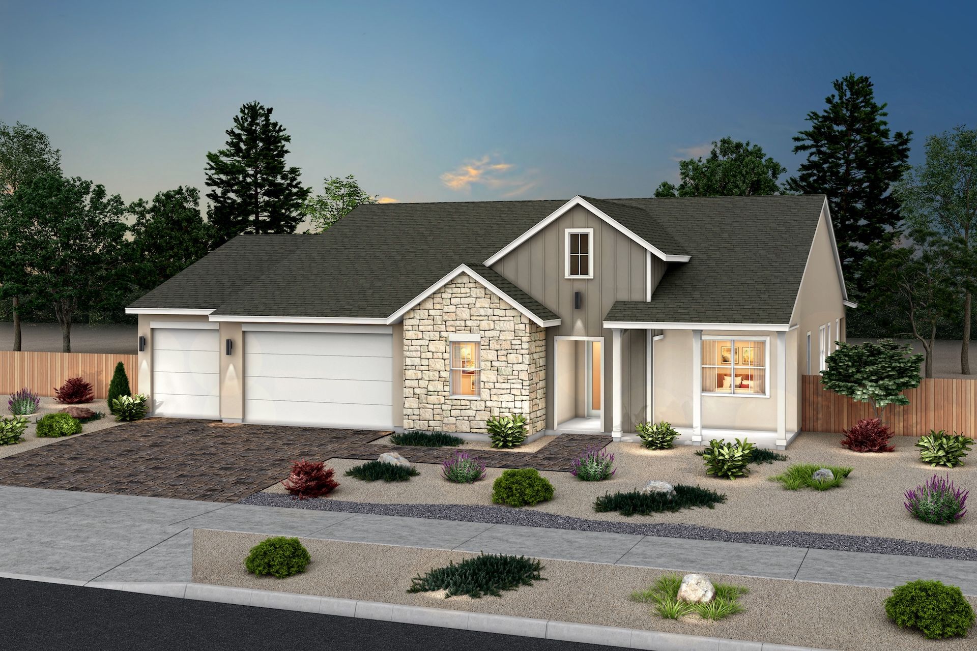 Shadow Hills Plan 1 Modern Farmhouse Exterior in Color Scheme 7.:Color Scheme 7