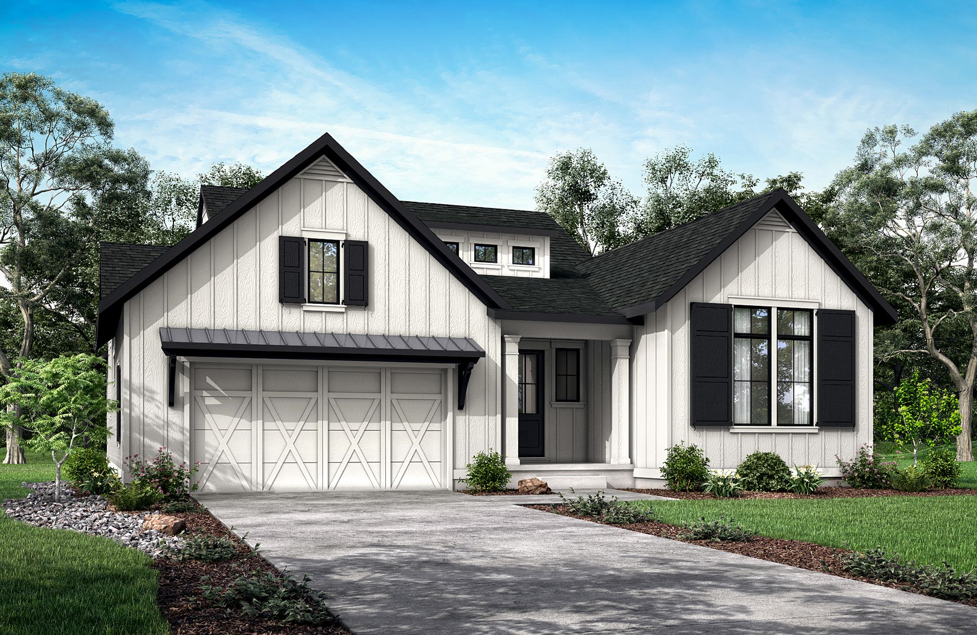 Exterior:ELEVATION A (FARMHOUSE)