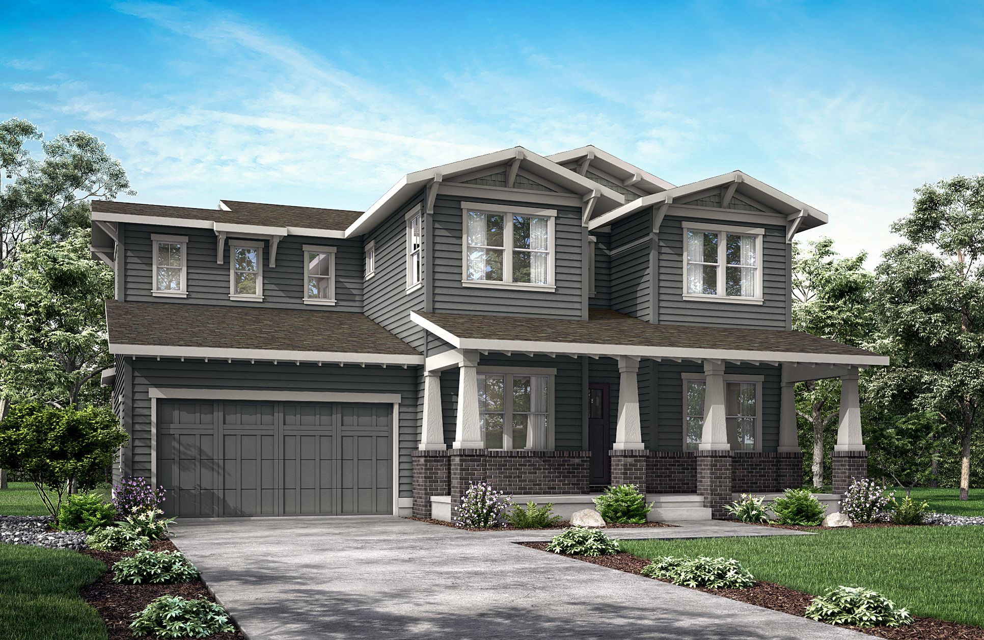 Exterior:ELEVATION B (CRAFTSMAN)