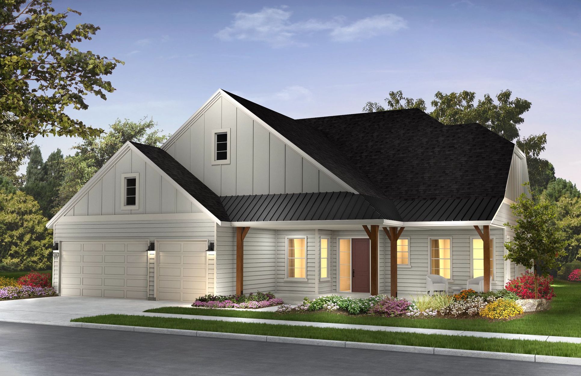 Hensley Exterior B:Exterior B: Contemp Ranch; Color 7