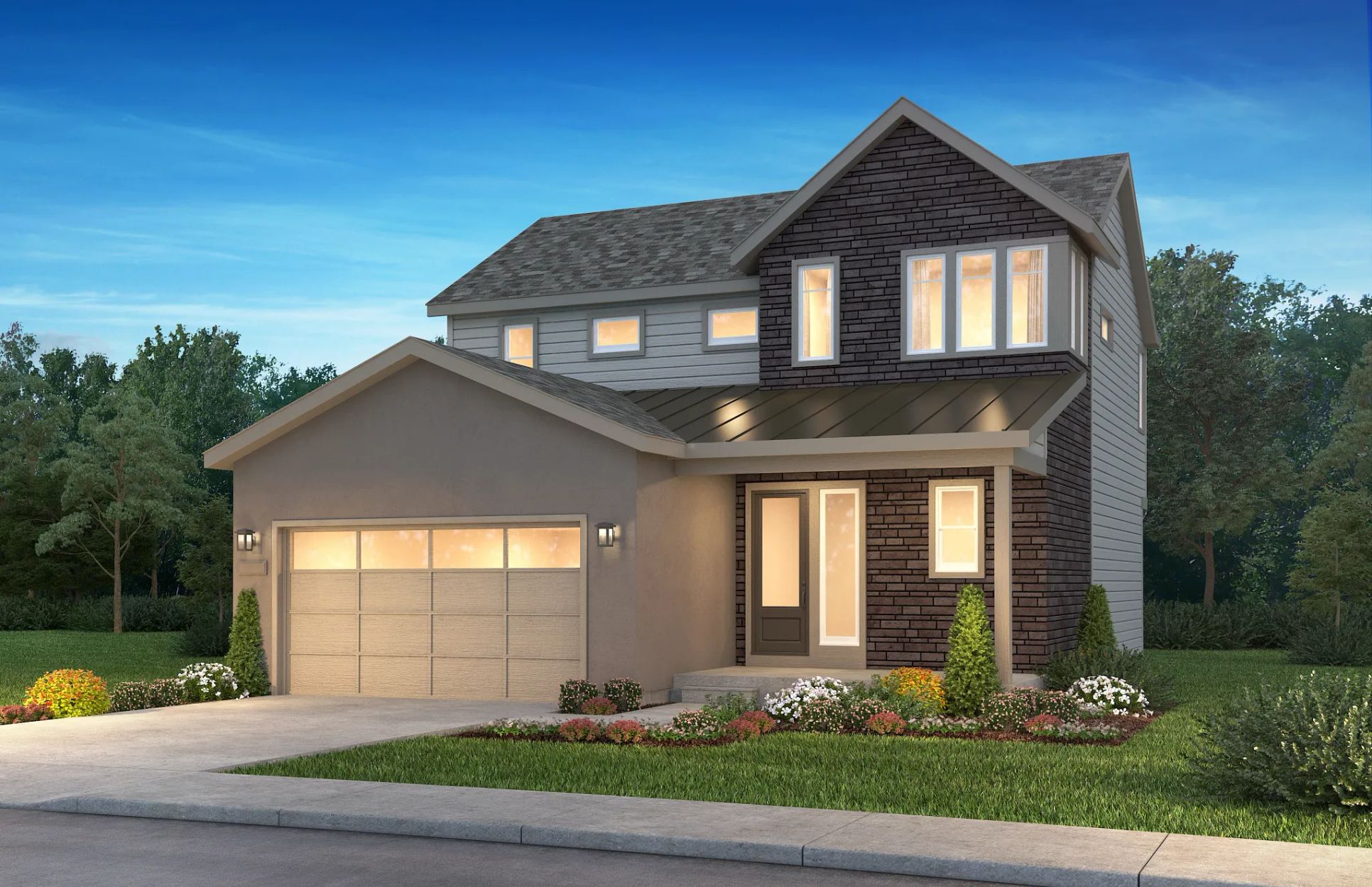 Lyric Tribute Plan 3611 Sweet Magnolia Exterior A:Exterior A: High Slope Transitional