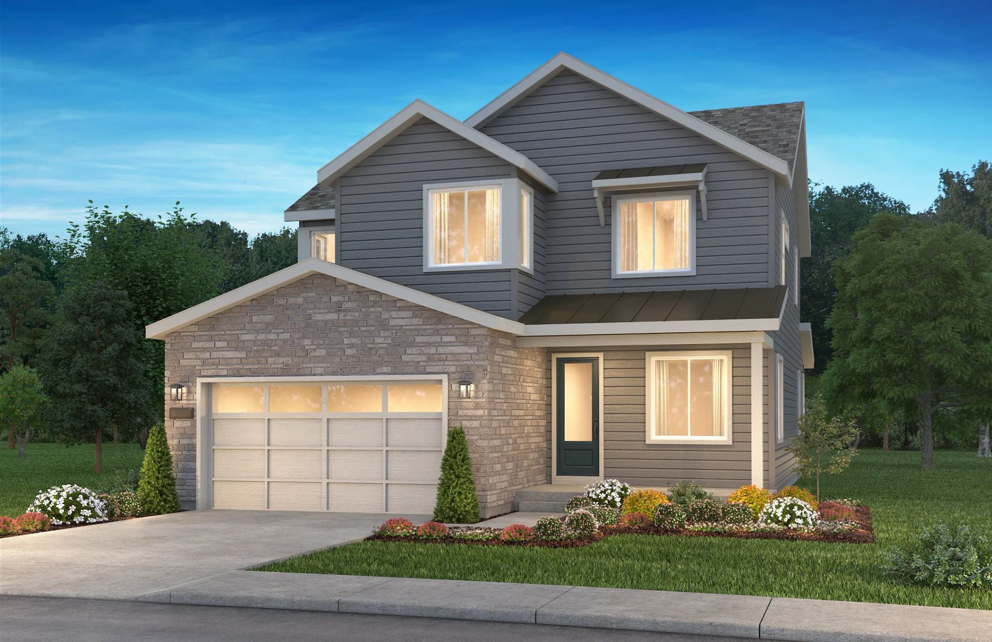 Lyric Tribute Plan 3613 Jade Exterior A:Exterior A: High Slope Transitional