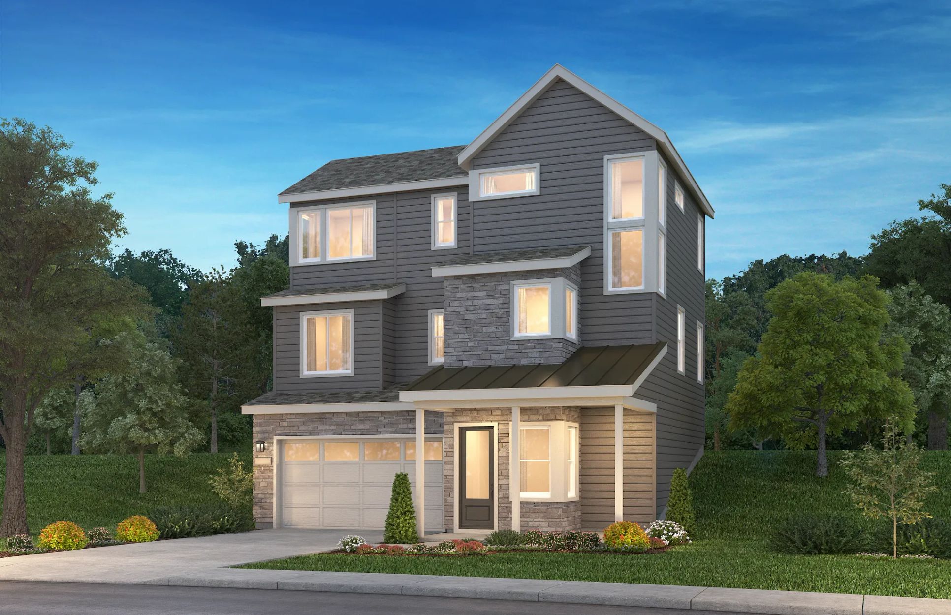 Lyric Tribute Plan 3621 Roxy Exterior A:Exterior A: High Slope Transitional